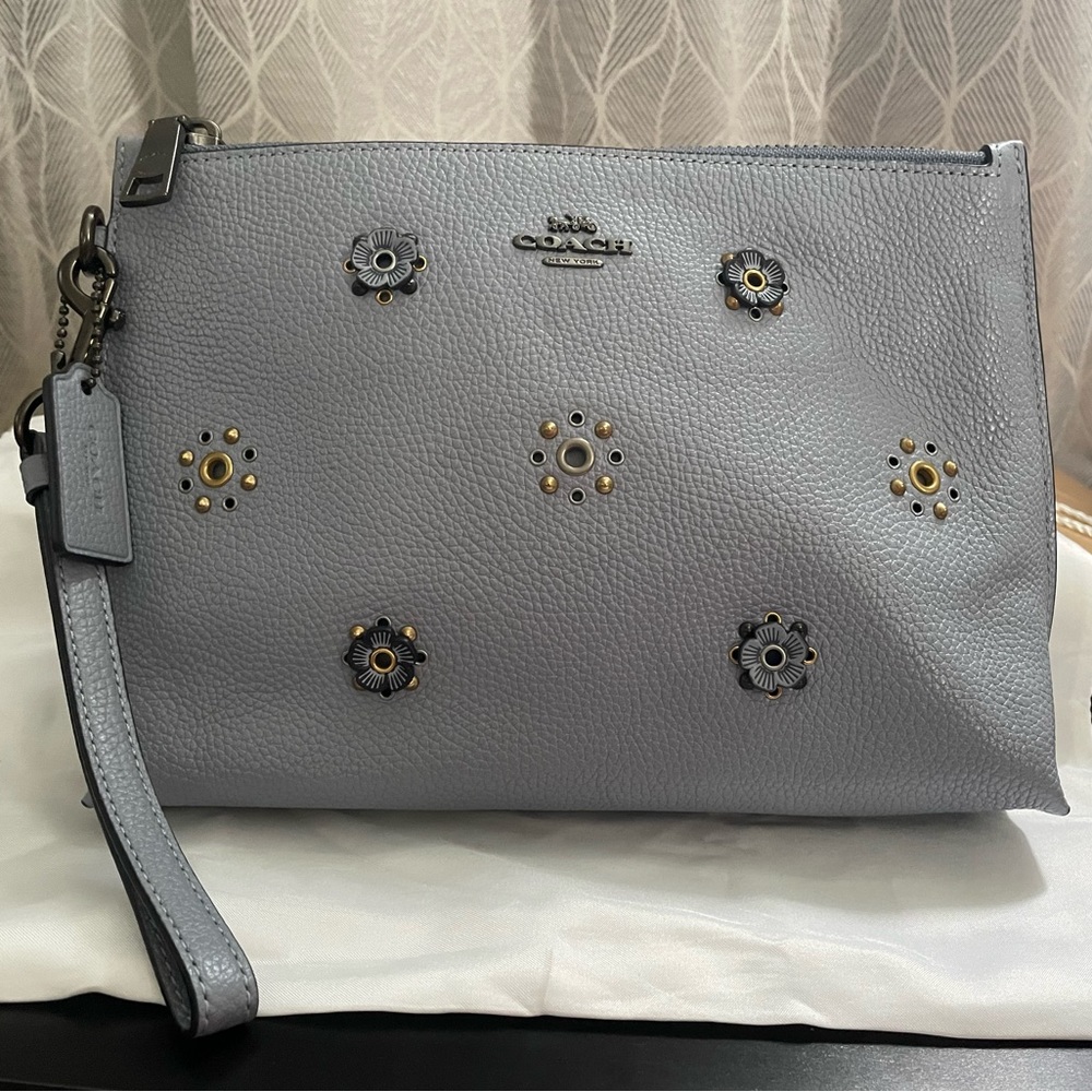 Charlie Pouch With Scattered Rivets Flowers
